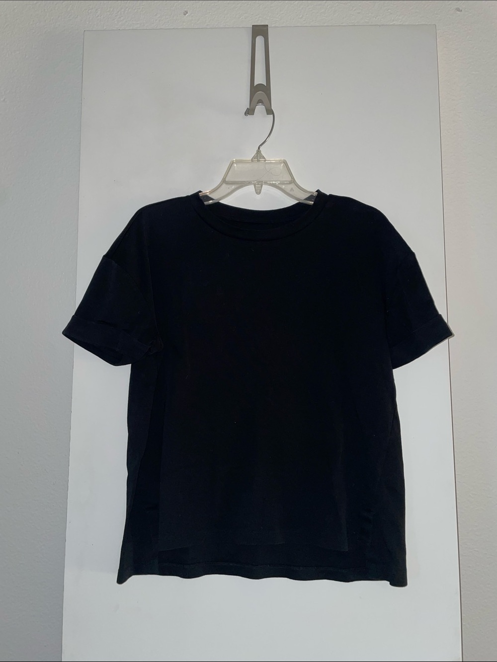 A New Day BLACK COTTON Short Sleeve T Shirt Crew Neck Top Oversized